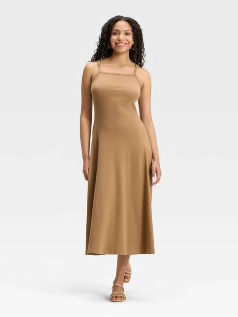 Ribbed Maxi A-Line Dress